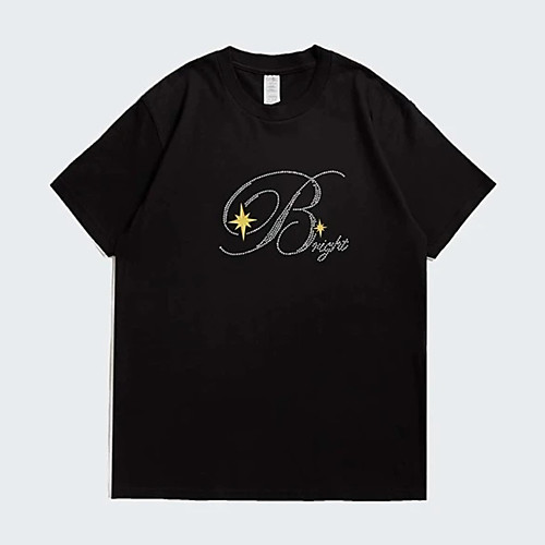 

Men's Unisex Tees T shirt Hot Stamping Graphic Prints Letter Plus Size Print Short Sleeve Casual Tops 100% Cotton Basic Designer Big and Tall Black