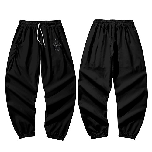 

Men's Casual / Sporty Athleisure Daily Sports Harem Loose Jogger Pants Sweatpants Pants Skull Full Length 3D Print Elastic Waist Black