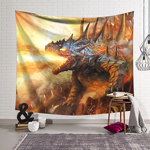 

Wall Tapestry Art Decor Blanket Dinosaur Curtain Hanging Home Bedroom Living Room Decoration and Fantasy and Novelty