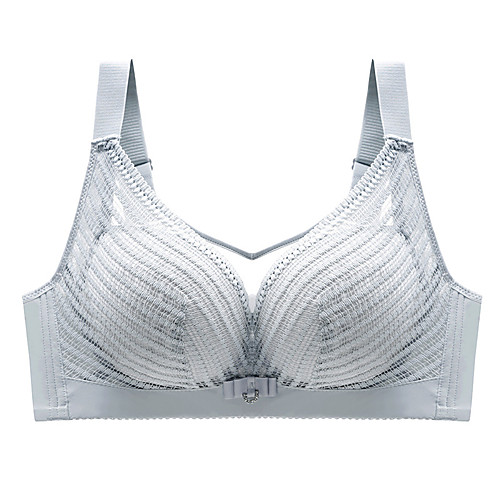 

Women's Plus Size Bra Wireless Full Coverage Textured Sexy Cotton Purple