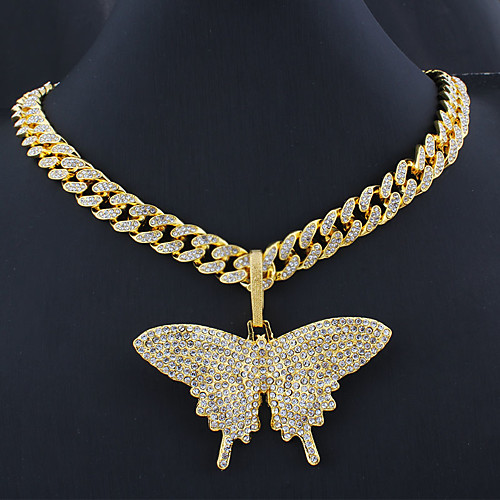 

Women's Men's Necklace Cuban Link Butterfly Trendy Alloy Silver Gold 55 cm Necklace Jewelry 1pc For Masquerade