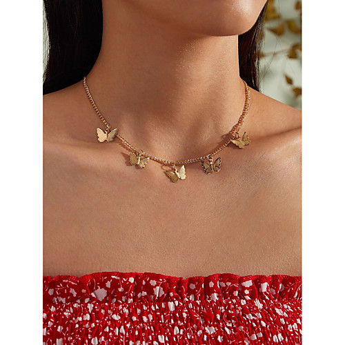 

Women's Necklace Charm Necklace Butterfly Simple Fashion Cute Sweet Alloy Gold 40 cm Necklace Jewelry 1pc For