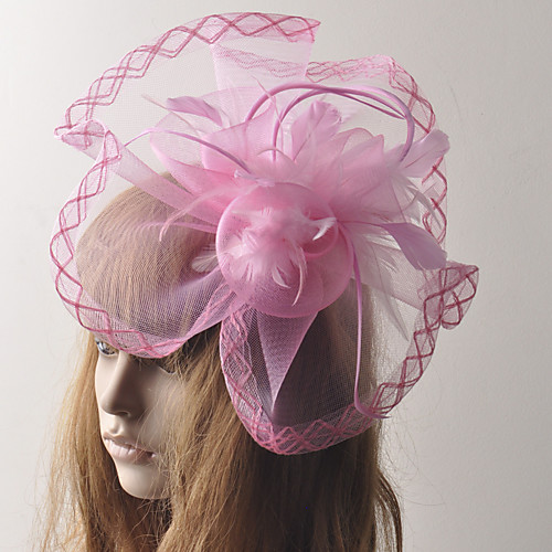 

Retro Lace Tulle Fascinators with Feather / Flower 1 Piece Special Occasion / Party / Evening Headpiece