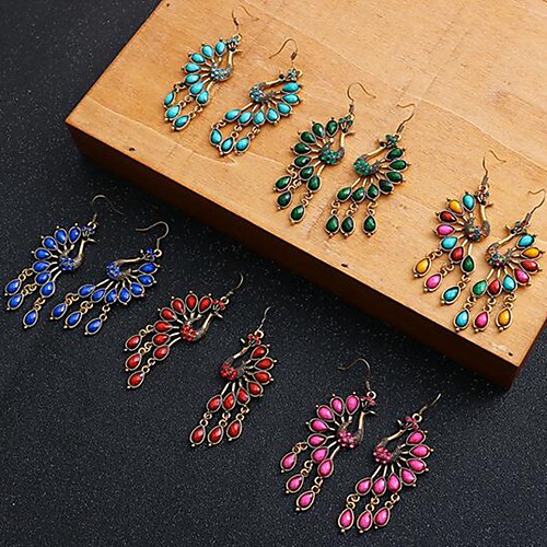 

Women's Turquoise Drop Earrings Dangle Earrings Vintage Earrings Jewelry Rainbow color / Blue / Green For Date Festival