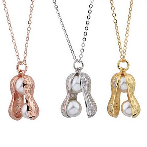 

Women's Pendant Necklace Artistic Simple Imitation Pearl Alloy Rose Gold Silver Gold 46 cm Necklace Jewelry 1pc For Festival