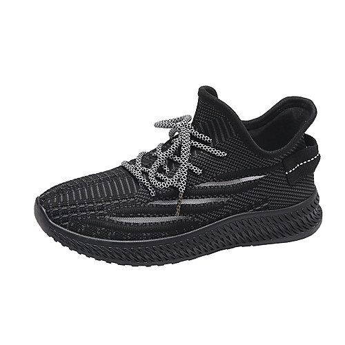 

Women's Trainers Athletic Shoes Flyknit Shoes Flat Heel Round Toe Casual Daily Tissage Volant Solid Colored Summer Pink Black Gray
