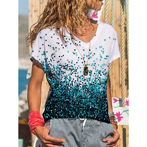 

Women's T shirt Floral Round Neck Tops Punk & Gothic Basic Top White
