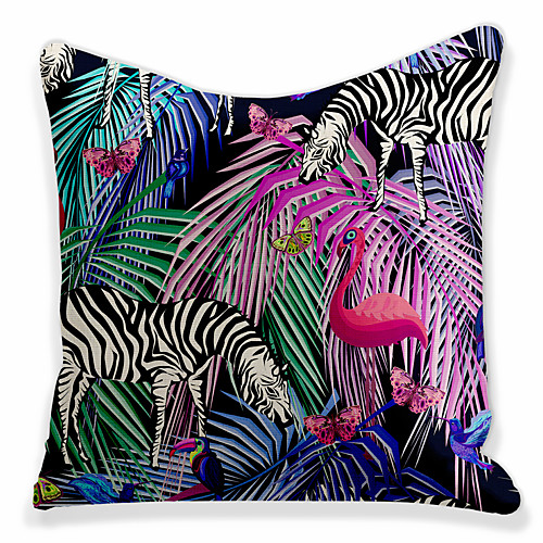

Double Side 1 Pc Leaf Cushion Cover Print 45x45cm Faux Linen for Sofa Bedroom