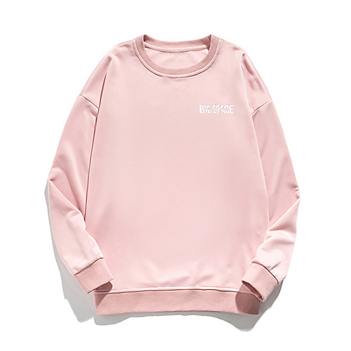 

Women's Hoodie Sweatshirt Letter Print Daily Other Prints Basic Hoodies Sweatshirts Loose Blue Blushing Pink White