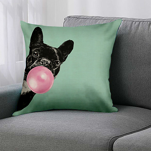 

Double Side 1 Pc Animal Cushion Cover Print 45x45cm Linen for Sofa Bedroom