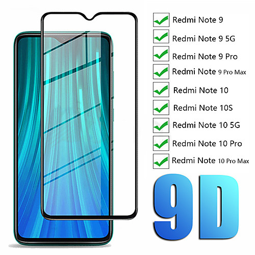 

1/2PCS 9D Tempered Glass For Xiaomi Redmi Note 10 Note 10S Glass Screen Protector For Redmi Note 10 Pro Max Note 9 Pro Note 10 5G Note 8T Note 7 Pro Glass