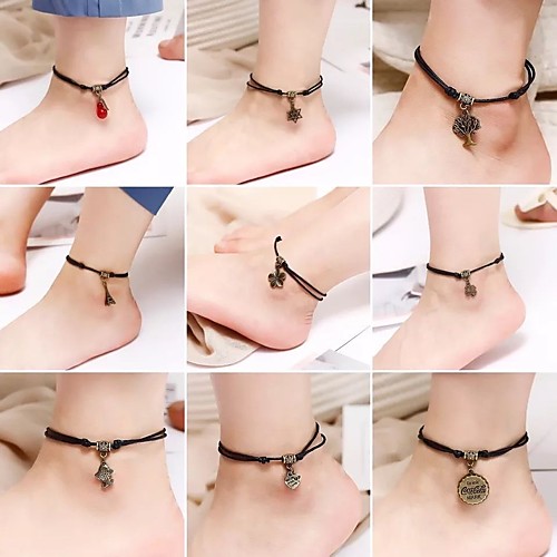 

Anklet Cute Sweet Women's Body Jewelry For Holiday Beach Plastics Black 1 PC