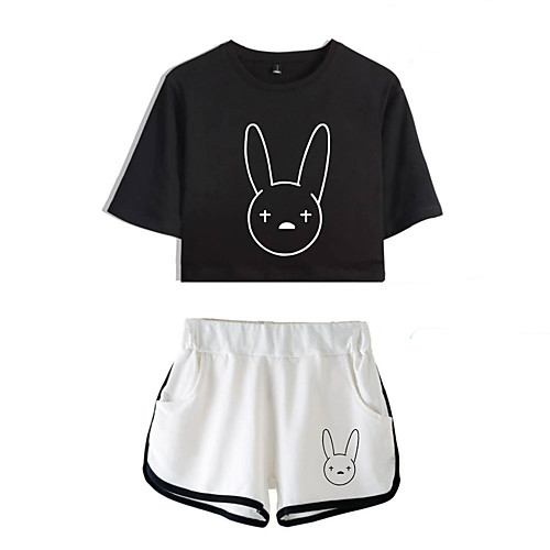 

Inspired by bad bunny Cosplay Cosplay Costume Outfits Polyester / Cotton Blend Graphic Printing Harajuku Graphic Shorts For Women's