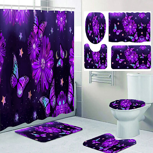 

Bathroom Shower Curtains & Hooks Casual Polyester Waterproof
