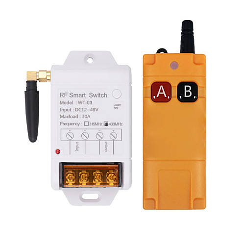 

DC 12V single-channel remote control switch/30A high-power relay/long-distance remote control/interlock mode A on B off 433M
