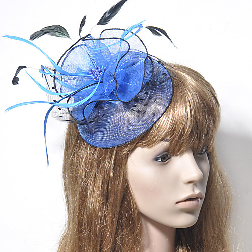 

Elegant Retro Tulle Fascinators with Feather / Floral / Polka Dot 1 Piece Special Occasion / Party / Evening Headpiece