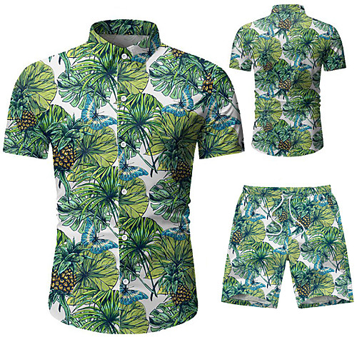 

Men's Shirt Other Prints Graphic Prints Print Short Sleeve Vacation Tops Green