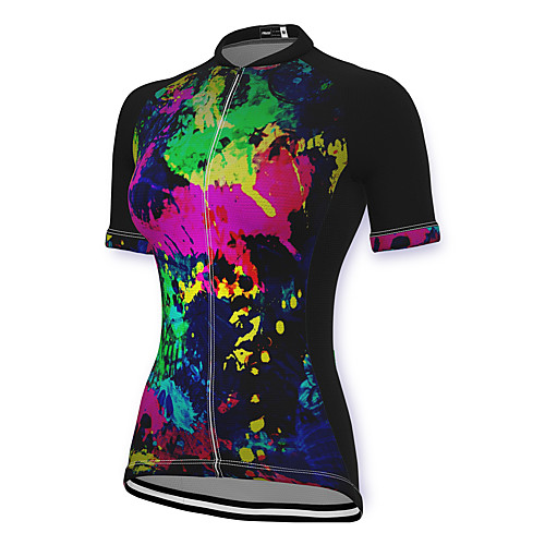 

21Grams Women's Short Sleeve Cycling Jersey Summer Spandex Polyester Black Rainbow Graffiti Bike Jersey Top Mountain Bike MTB Road Bike Cycling Quick Dry Moisture Wicking Breathable Sports Clothing