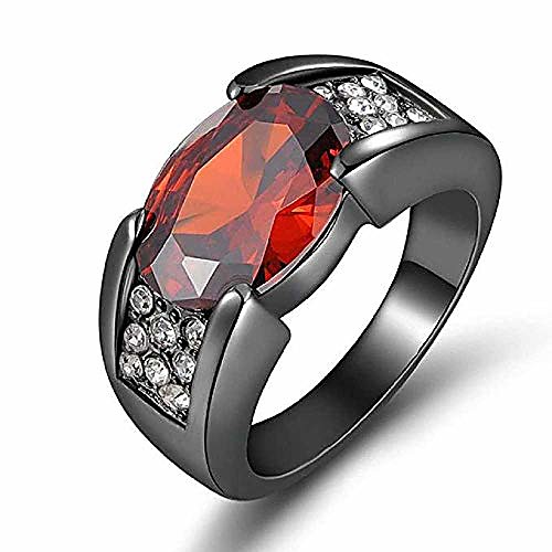 

deals ruby rings, mersdw natural ruby black gold zircon ring party men's ring engagement women's birthstone rings engagement wedding rings jewelry gift (black, 6)