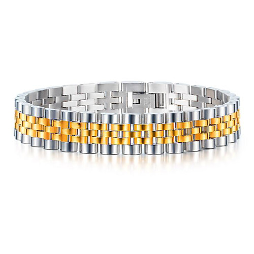 

Men's Bracelet Classic Fashion Fashion Titanium Steel Bracelet Jewelry Champagne / Silver / Gold For Anniversary Party Evening Birthday Festival