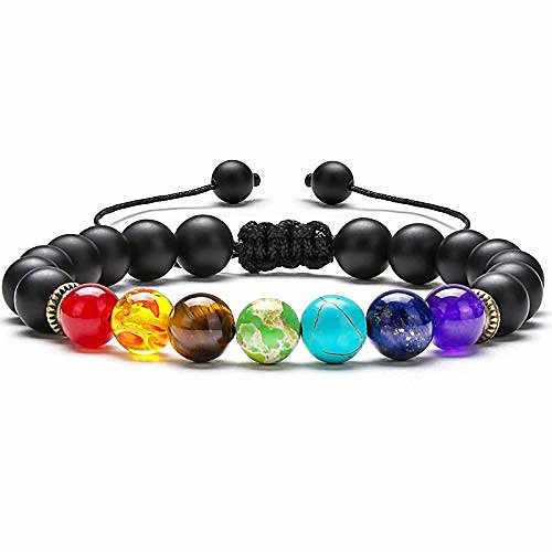 

mens womens bracelet,8mm tiger eye lava rock stone bracelets essential oil diffuser bracelet braided rope natural stone yoga beads bracelet bangle gifts for men women(black matte)