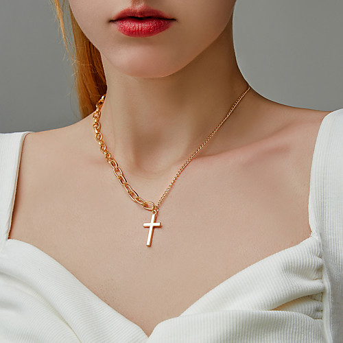 

Women's Men's Choker Necklace Necklace Mismatched Cross Simple European Korean Chrome Silver Gold 21-50 cm Necklace Jewelry 1pc For Party Evening Street Prom Birthday Party Festival