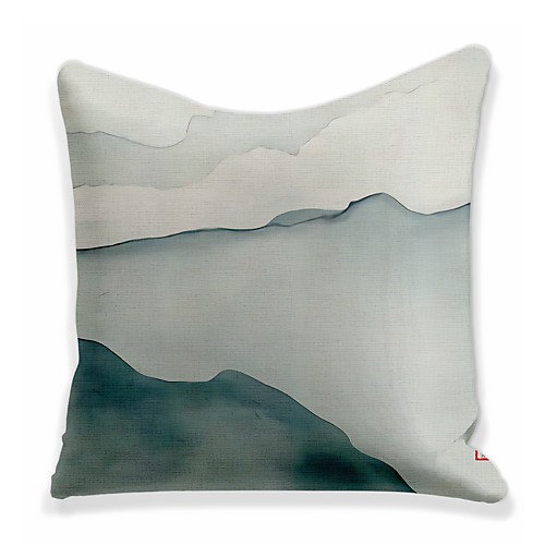 

Double Side 1 Pc Colour Block Cushion Cover Print 45x45cm Faux Linen for Sofa Bedroom