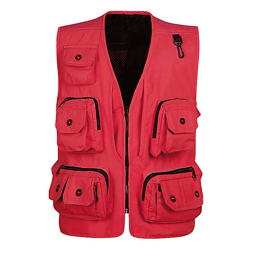 

Men's Fishing Vest Outdoor Breathable Mesh Multi-Pockets Quick Dry Lightweight Vest / Gilet Autumn / Fall Spring Fishing Photography Camping & Hiking Light Yellow Black Red / Cotton / Sleeveless
