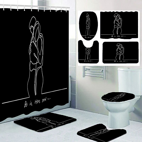 

Bathroom Shower Curtains & Hooks Casual Polyester Waterproof