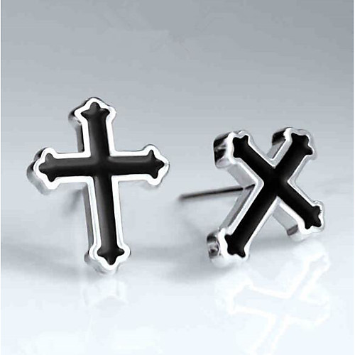 

Earrings Hanging Cross Earrings Geometrical Cross Vintage Punk Rock Silver Plated Earrings Jewelry Black For Christmas Halloween Street Gift Date 1 Pair