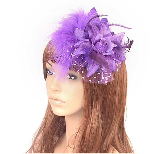 

Elegant Retro Feather Fascinators with Feather / Floral 1 Piece Special Occasion / Party / Evening Headpiece