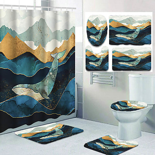 

Bathroom Shower Curtains & Hooks Casual Polyester Waterproof