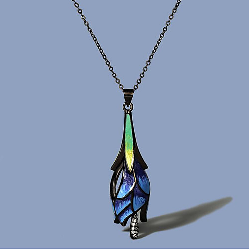 

Women's Clear AAA Cubic Zirconia Necklace Drop Flower Artistic Elegant Rustic Brass Black 50 cm Necklace Jewelry 1pc For Street Gift Festival