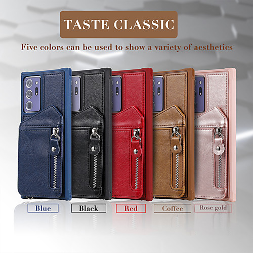 

Phone Case For Samsung Galaxy Back Cover Leather Wallet Card S20 S20 Plus S20 ultra S20 FE 5G Note 20 Ultra S10 S10 Galaxy S10 E Galaxy S10 5G Note 10 Wallet Card Holder Shockproof Solid Color PU