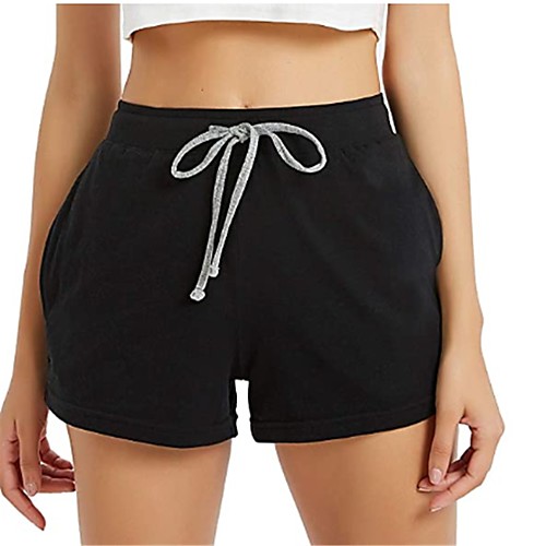 

Women's Shorts Casual / Sporty Breathable Sports Loose Casual Home Chinos Shorts Pajamas Pants Solid Colored Short Sporty Patchwork Black Light Grey Dark Gray