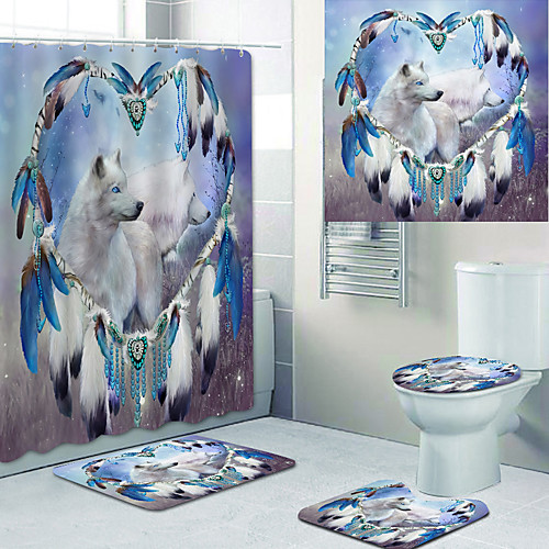 

Bathroom Shower Curtains & Hooks Rainbow Neoclassical Polyester Waterproof