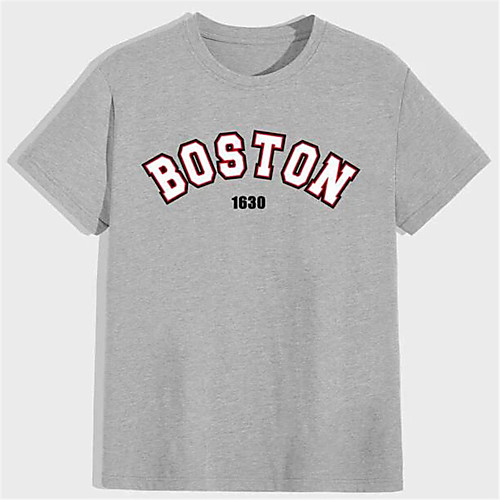 

Men's Unisex T shirt Hot Stamping Graphic Prints Letter Plus Size Print Short Sleeve Daily Tops 100% Cotton Basic Fashion Classic White Gray