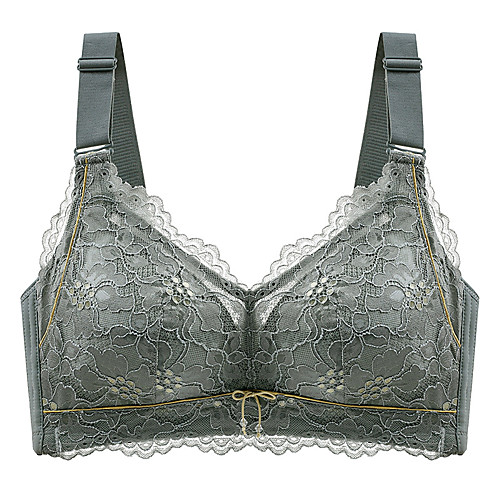 

Women's Plus Size Bra Lace Bras 3/4 Cup Lace Textured Sexy Cotton Blushing Pink