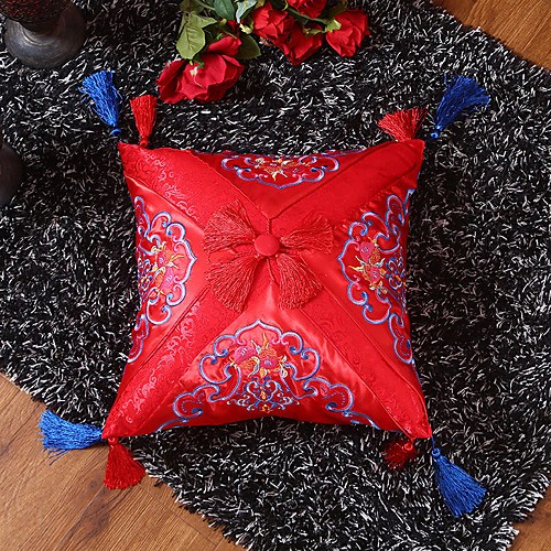 

Pillow Extreme Exquisite Satin Embroidered Chinese Style Small Pillow Include Pillow Core