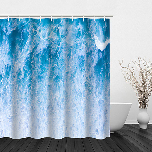

Bathroom Shower Curtains & Hooks Casual Polyester Waterproof 72 Inch