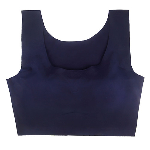

Women's Plus Size Bra Sports Bras Full Coverage Solid Color Textured Blue