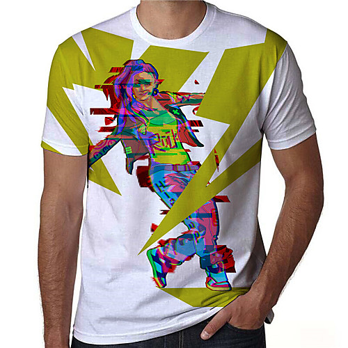 

Men's T shirt 3D Print Graphic Prints Portrait Print Short Sleeve Daily Tops Casual Designer Big and Tall White