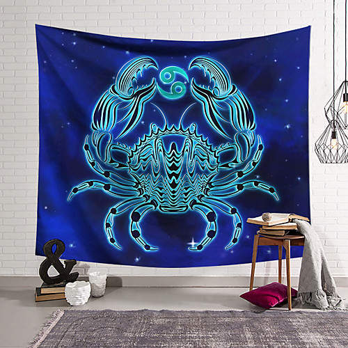 

Wall Tapestry Art Decor Blanket Curtain Hanging Home Bedroom Living Room Color blue Polyester Crab