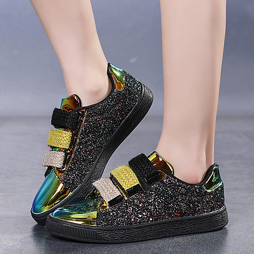 

Women's Sneakers Fantasy Shoes Sparkling Shoes Block Heel Round Toe Booties Ankle Boots Latex Lace-up Solid Colored 2023 Symphony White 2023 Symphony Black 2023 Symphony Purple