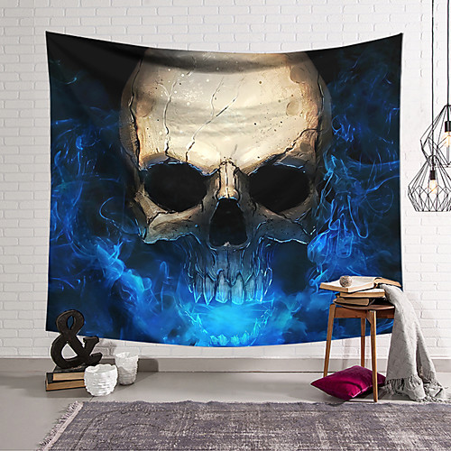 

Flame Skull Wall Tapestry Art Decor Blanket Curtain Hanging Home Bedroom Living Room Decoration and Novelty and Psychedelic