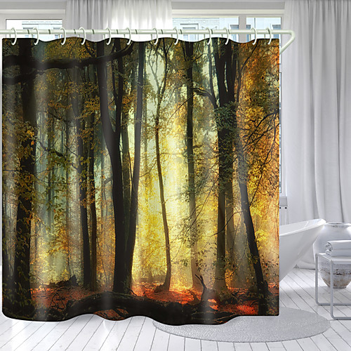 

Banyan Tree Digital Printing Shower Curtain Shower Curtains Hooks Modern Polyester New Design 72 Inch