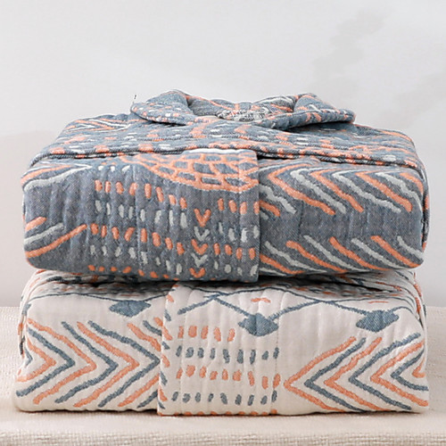 

Gauze Thickened Long Sleeve Bathrobe,Indian Totem Pattern Cotton Absorbs Water and Keeps Warm Bathrobe