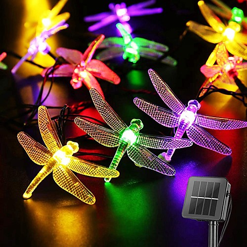 

Solar String Lights Outdoor Lights Wedding Decoration 6.5M LED Outdoor Solar Dragonfly Lights Solar Fairy String Lights for Wedding Patio Party Garden Decoration Outdoor Solar Lamp