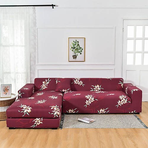 

Print Dustproof Stretch Slipcovers Stretch Sofa Cover Super Soft Fabric Couch Cover Fit For 1 to 4 Cushion Couch And L Shape Sofa (You will Get 1 Throw Pillow Case as free Gift)