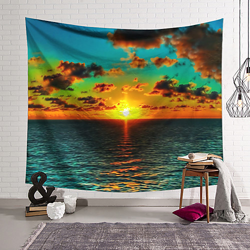 

Natural Scenery Wall Tapestry Art Decor Blanket Curtain Hanging Home Bedroom Living Room Decoration Polyester Ocean Sunset